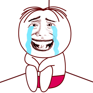 坐在角落大哭
