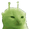 绿色外星小猫魔性跳舞gif
