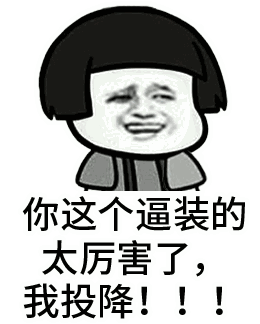 你这个逼装的太厉害了，我投降！！！